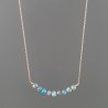 Collana Girocollo Con Catena Dorato Argento 925 E Apatite Grezzo Naturale Taglio Tondo Sfaccettato A Mano 1Pz