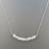Collana Girocollo Con Catena Rodiato Argento 925 E Topazio Bianco Taglio Rondelle Sfaccettato A Mano 1Pz