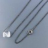 Collana Girocollo Con Catena Brunito Argento 925 E Cristallo Di Rocca Taglio Cubetti Sfaccettato A Mano 1Pz