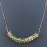 Collana Girocollo Con Catena Oro Rosa Argento 925 E Quarzo Limone Taglio Rondelle Sfaccettato A Mano 1Pz