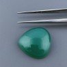 Onice Verde Forma Cuore Piatto Cabochon Liscio Fatto a Mano 20X19X7mm 4,09gm 1pz