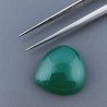 Onice Verde Forma Cuore Piatto Cabochon Liscio Fatto a Mano 20X19X7mm 4,09gm 1pz