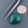 Onice Verde Forma Cuore Piatto Cabochon Liscio Fatto a Mano 20X19X7mm 4,09gm 1pz