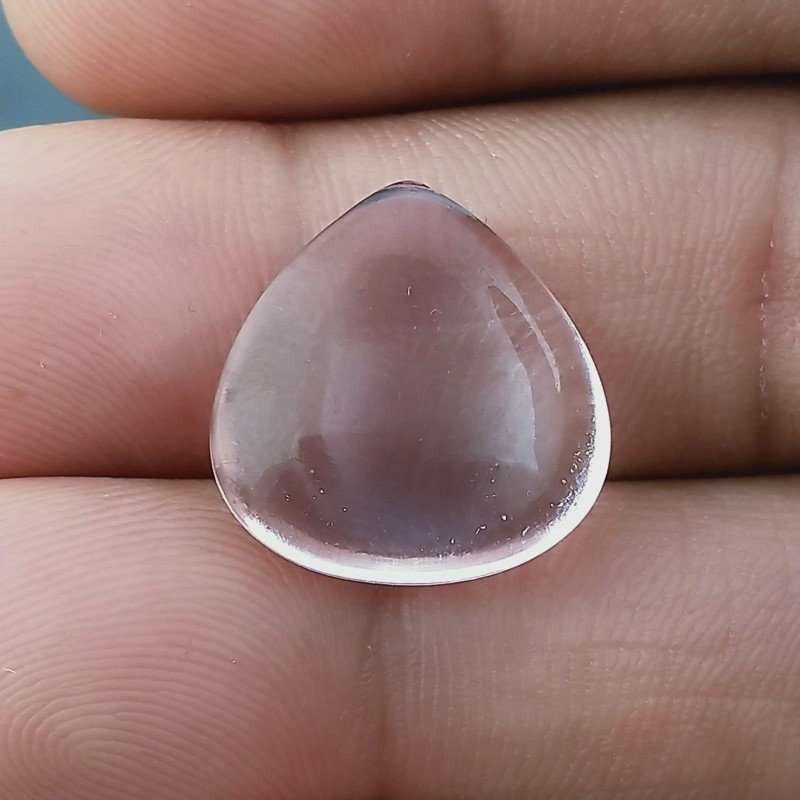 Quarzo Acquamarina Rosa Idrotermale Forma Cuore Cabochon Fatto A Mano 17X17X8mm 16,10 Carati 1pz