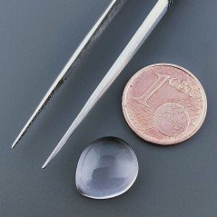 Quarzo Acquamarina Rosa Idrotermale Forma Goccia Cabochon Fatto A Mano 12X10X5mm 5,75 Carati 1pz