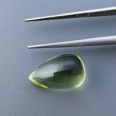 Ametista Verde (Prasiolite)  Idrotermale Forma Goccia Tondo Cabochon Fatto A Mano 13X8mm 5,70 Carati 1pz