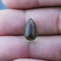 Ametista Verde (Prasiolite)  Idrotermale Forma Goccia Tondo Cabochon Fatto A Mano 13X8mm 5,70 Carati 1pz