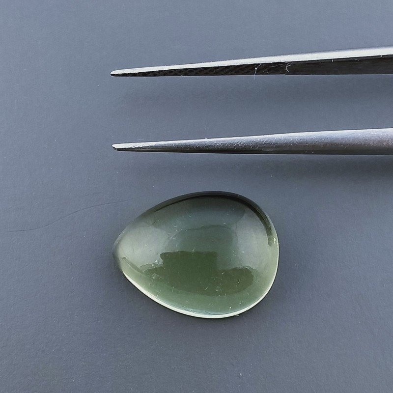 Ametista Verde (Prasiolite) Idrotermale Forma Goccia Cabochon Fatto A Mano 14X10X6mm 6,95 Carati 1pz