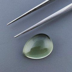 Ametista Verde (Prasiolite) Idrotermale Forma Goccia Cabochon Fatto A Mano 14X10X6mm 6,95 Carati 1pz