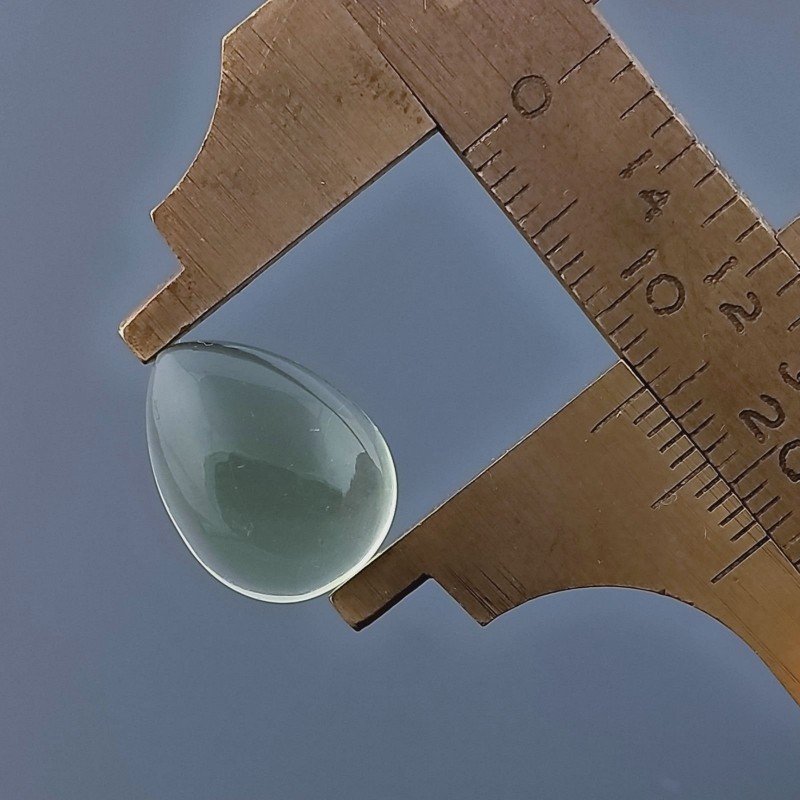 Ametista Verde (Prasiolite) Idrotermale Forma Goccia Cabochon Fatto A Mano 14X10X6mm 6,95 Carati 1pz