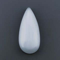 Occhio Di Gatto Grigia Idrotermale Forma Goccia Cabochon Fatto A Mano 29X13X6mm 20,95 Carati 1pz