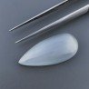 Occhio Di Gatto Grigia Idrotermale Forma Goccia Cabochon Fatto A Mano 29X13X6mm 20,95 Carati 1pz