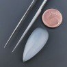 Occhio Di Gatto Grigia Idrotermale Forma Goccia Cabochon Fatto A Mano 29X13X6mm 20,95 Carati 1pz