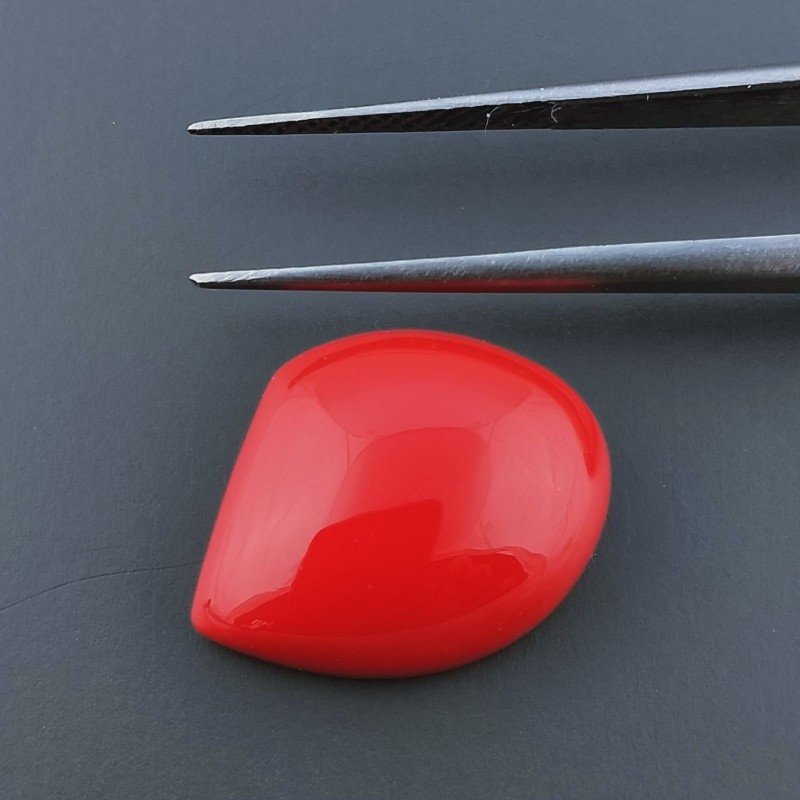 Corallo Bamboo Idrotermale Forma Fantasia Cabochon Fatto A Mano 15X14X6mm 12,00 Carati 1pz