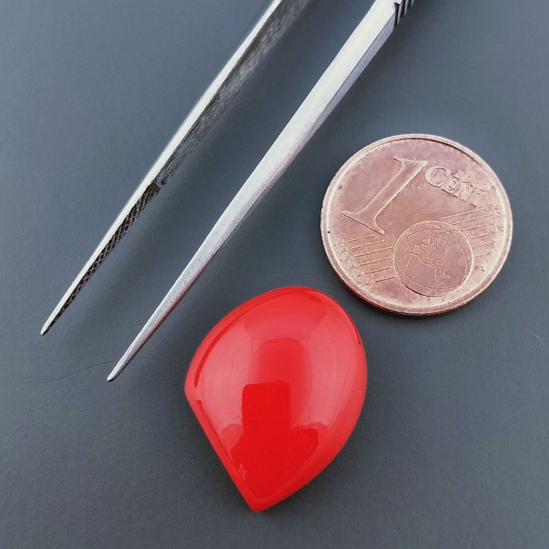Corallo Bamboo Idrotermale Forma Fantasia Cabochon Fatto A Mano 15X14X6mm 12,00 Carati 1pz