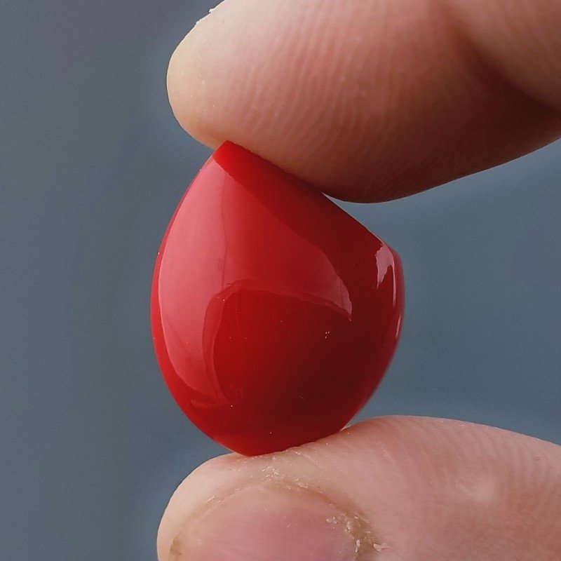 Corallo Bamboo Idrotermale Forma Fantasia Cabochon Fatto A Mano 15X14X6mm 12,00 Carati 1pz