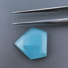 Calcedonio Verde Acqua Forma Fantasia Cabochon Fatto A Mano 19X18X5mm 12,50 Carati 1pz