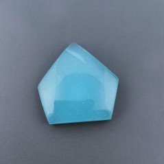Calcedonio Verde Acqua Forma Fantasia Cabochon Fatto A Mano 19X18X5mm 12,50 Carati 1pz