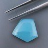 Calcedonio Verde Acqua Forma Fantasia Cabochon Fatto A Mano 19X18X5mm 12,50 Carati 1pz