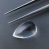 Cristallo Di Rocca Forma Goccia Tondo Cabochon Fatto A Mano 15X9mm 7,95 Carati 1pz