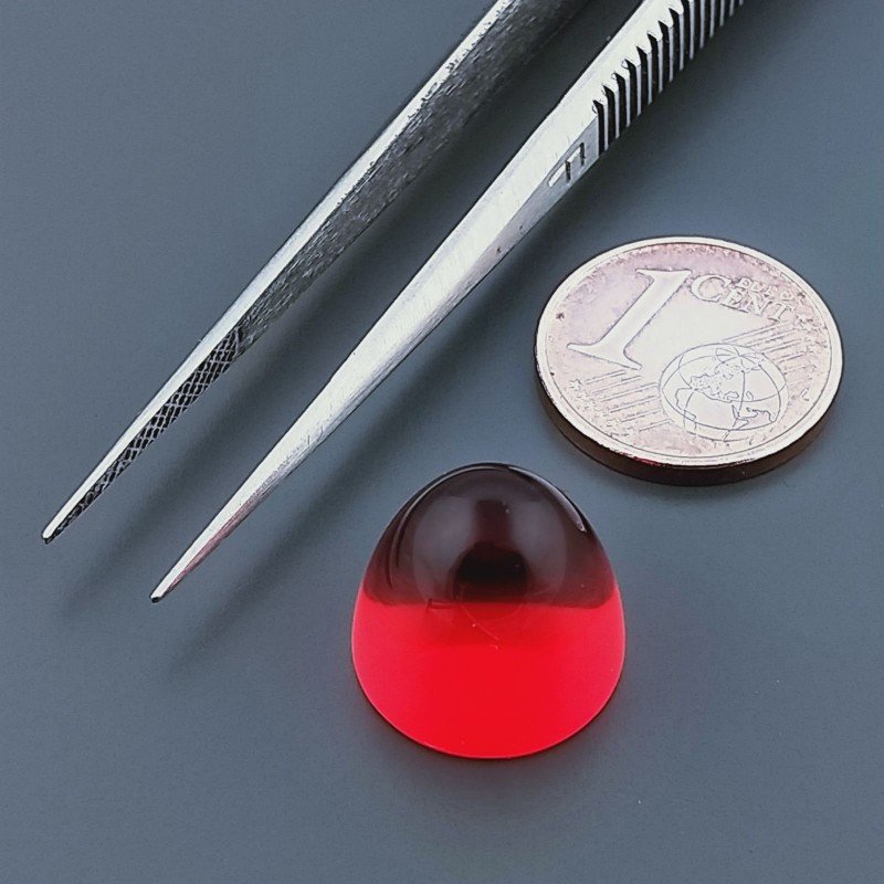 Quarzo Rosso Idrotermale Forma Punta Di Proiettile Cabochon Fatto A Mano 12X13,50mm 14,60 Carati 1pz