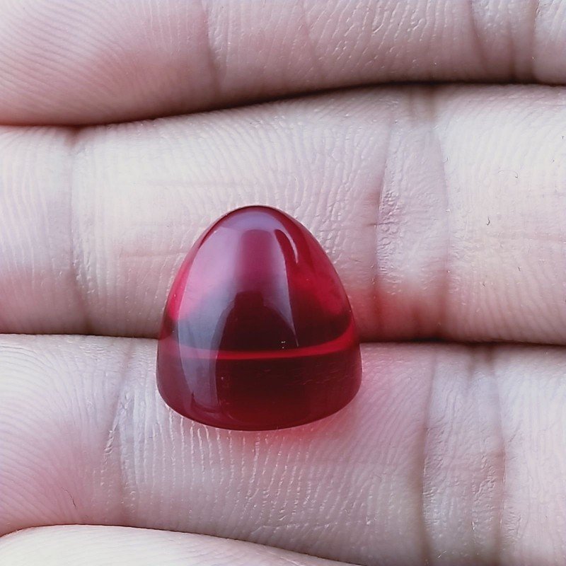Quarzo Rosso Idrotermale Forma Punta Di Proiettile Cabochon Fatto A Mano 12X13,50mm 14,60 Carati 1pz