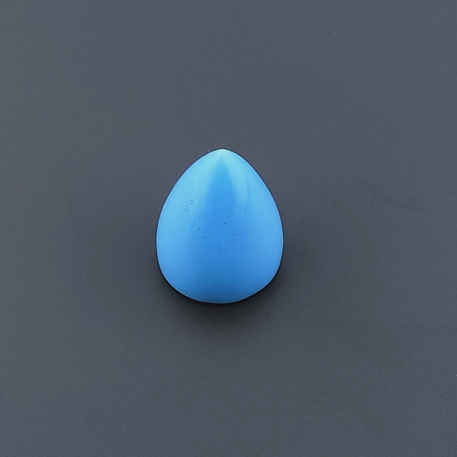 Pasta Di Turchese Forma Punta Di Proiettile Cabochon Fatto A Mano 15X12mm 12,10 Carati 1pz