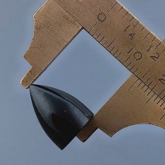 Onice Nera Forma Punta Di Proiettile Cabochon Fatto A Mano 15X11mm 11,55 Carati 1pz