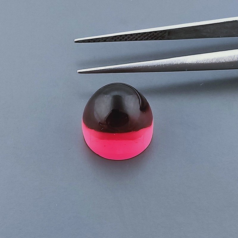Quarzo Rubellite Idrotermale Forma Punta Di Proiettile Cabochon Fatto A Mano 10X11mm 10,95 Carati 1pz