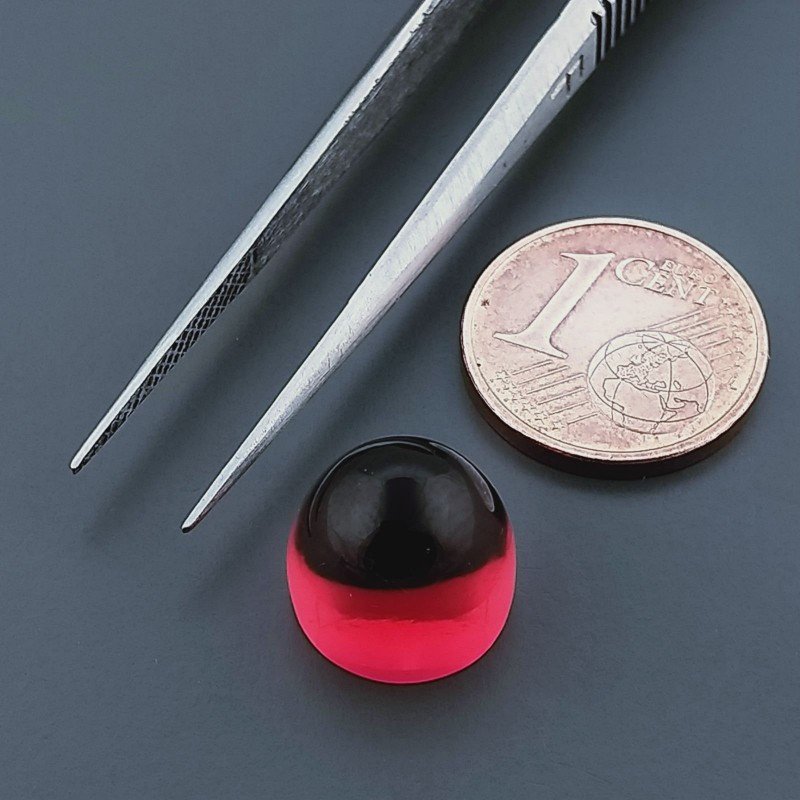 Quarzo Rubellite Idrotermale Forma Punta Di Proiettile Cabochon Fatto A Mano 10X11mm 10,95 Carati 1pz