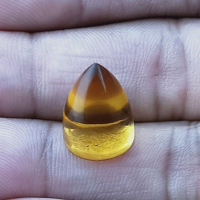 Quarzo Citrino Idrotermale Forma Punta Di Proiettile Cabochon Fatto A Mano 15X11mm 11,90 Carati 1pz Quarzo Citrino Idrotermale Forma Punta Di Proiettile Cabochon Fatto A Mano 15X11mm 11,90 Carati 1pz