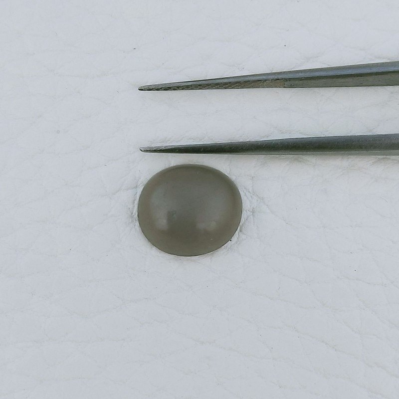 Pietra Di Luna Grigia Forma Ovale Cabochon Fatto A Mano 10X9X4mm 3,25 Carati 1pz