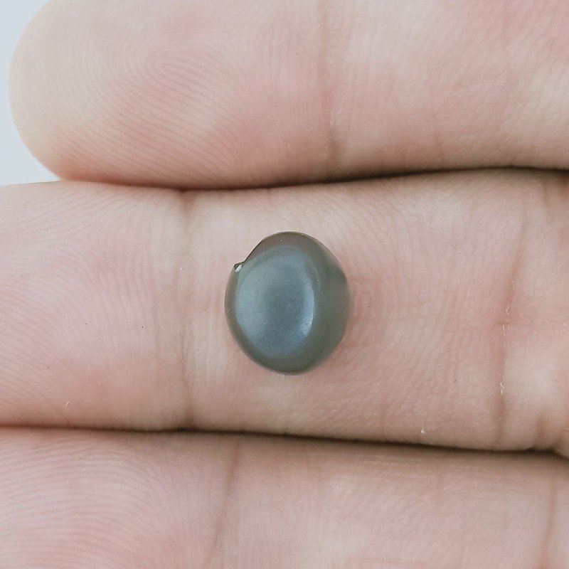 Cabochon di Pietra di Luna Grigia Ovale, 7x8x4 mm, 2,45 ct, Fatto a Mano