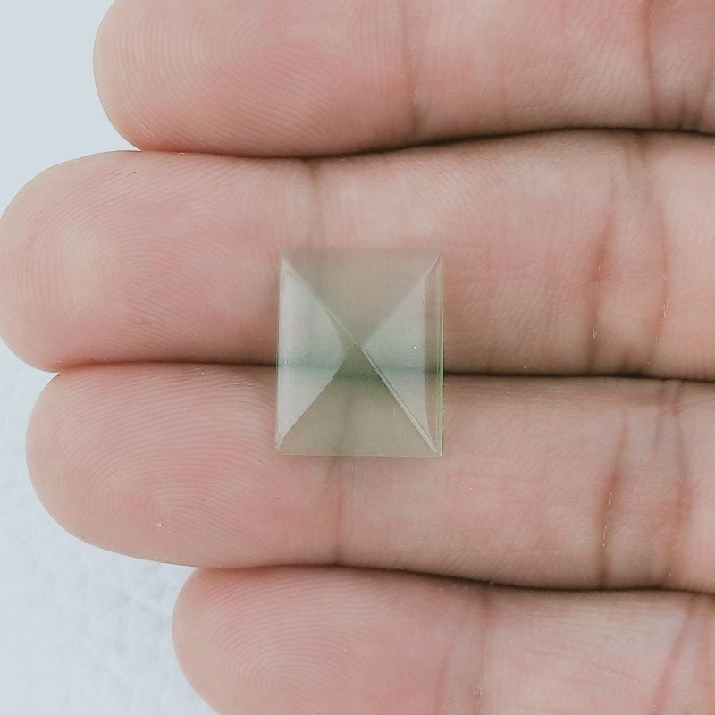 Cianite Verde Idrotermale Forma Rettangolo Cabochon Fatto A Mano 12X15X2mm 4,00 Carati 1pz