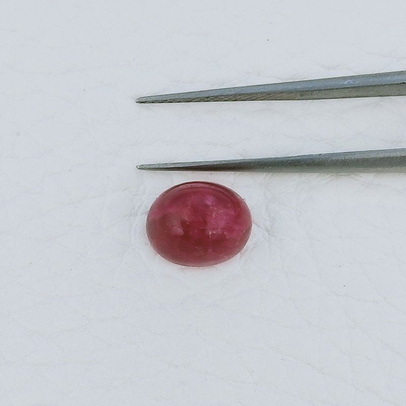 Giada Rubino Forma Ovale Cabochon Fatto A Mano 10X8X5mm 3,55 Carati 1pz