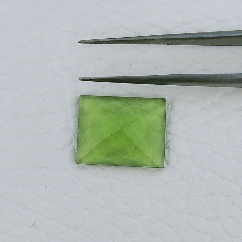 Quarzo Peridoto Idrotermale Forma Rettangolo Cabochon Fatto A Mano 12X15X3mm 4,00 Carati 1pz