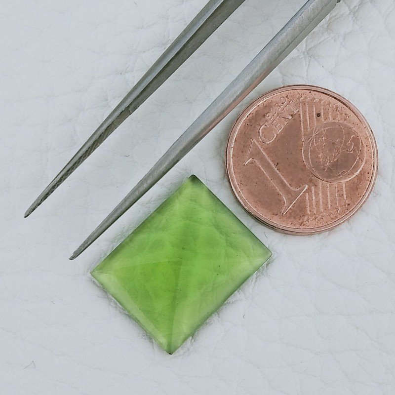 Quarzo Peridoto Idrotermale Forma Rettangolo Cabochon Fatto A Mano 12X15X3mm 4,00 Carati 1pz