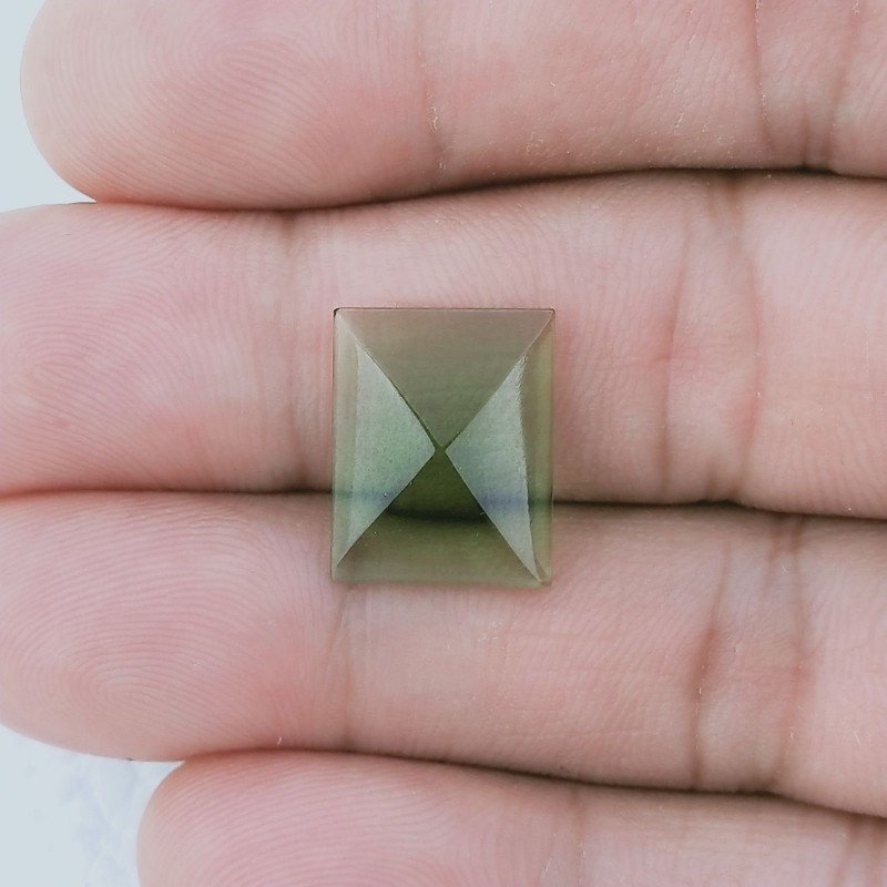 Quarzo Peridoto Idrotermale Forma Rettangolo Cabochon Fatto A Mano 12X15X3mm 4,00 Carati 1pz