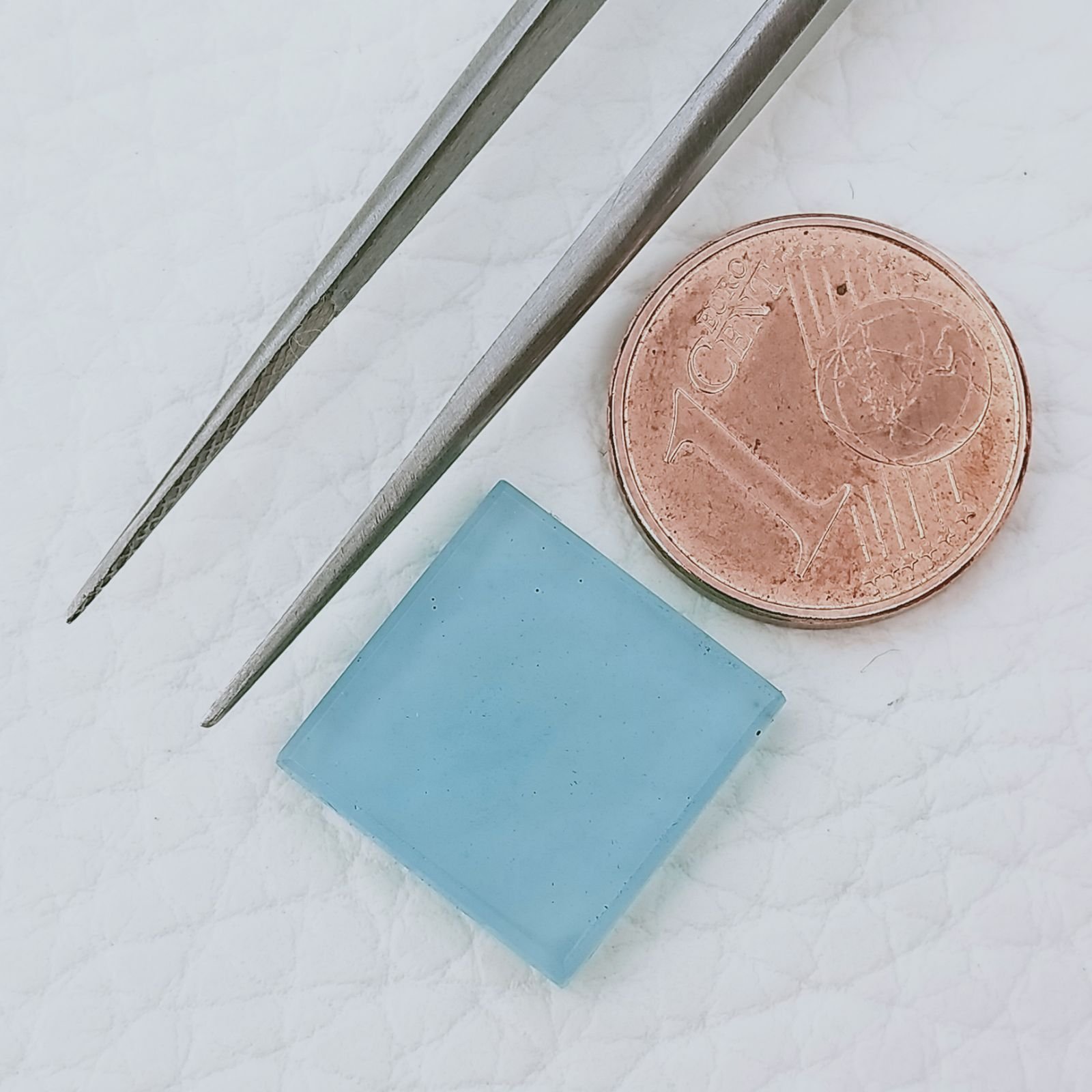 Calcedonio Azzurro Forma Quadratto Cabochon Fatto A Mano 13X13X2mm 4,80+ Carati 1pz