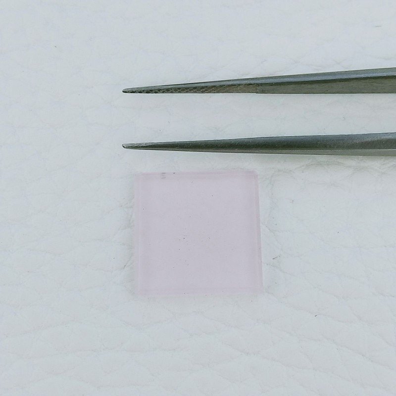 Calcedonio Rosa Forma Quadratto Cabochon Fatto A Mano 14X14X2mm 5,40+ Carati 1pz