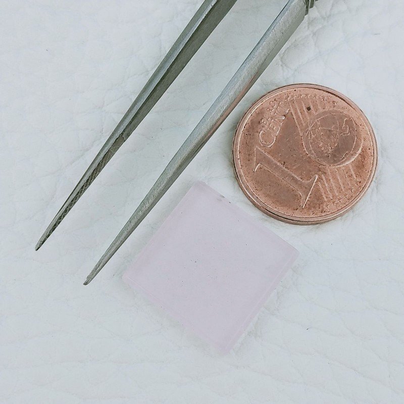 Calcedonio Rosa Forma Quadratto Cabochon Fatto A Mano 14X14X2mm 5,40+ Carati 1pz