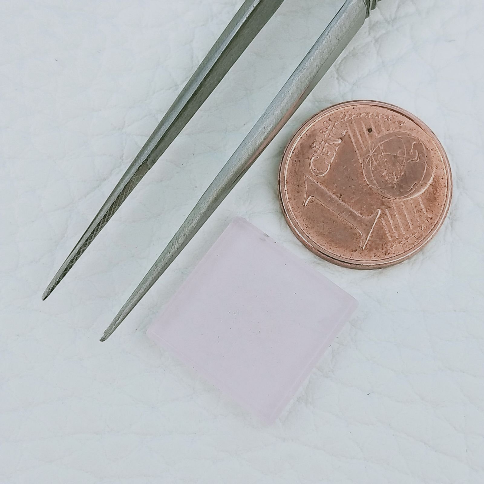 Calcedonio Rosa Forma Quadratto Cabochon Fatto A Mano 14X14X2mm 5,40+ Carati 1pz