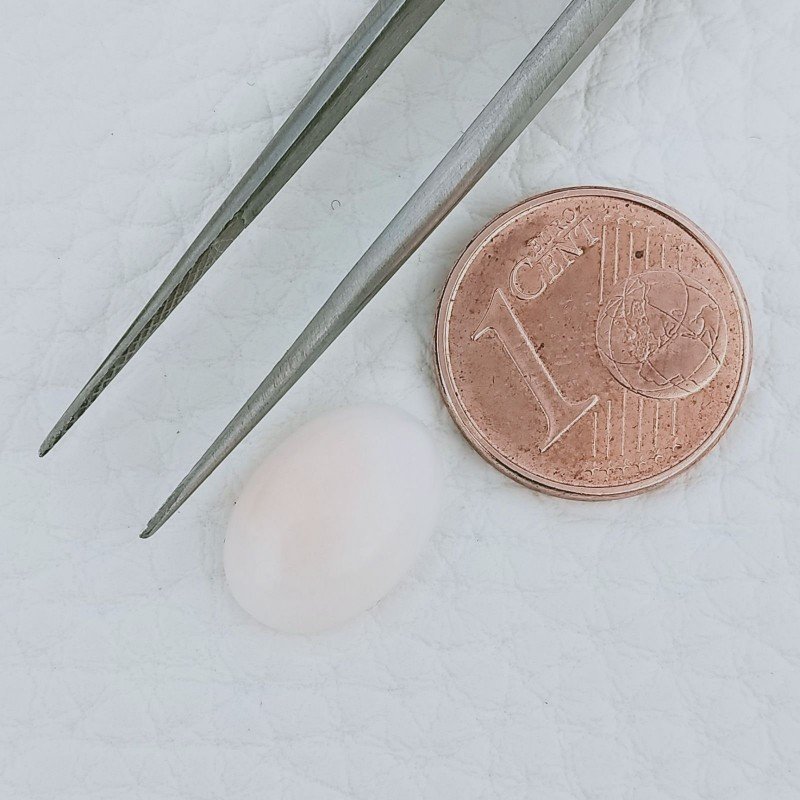 Corallo Rosa Naturale Forma Ovale Cabochon Fatto A Mano 12X9X4mm 3,95 Carati 1pz
