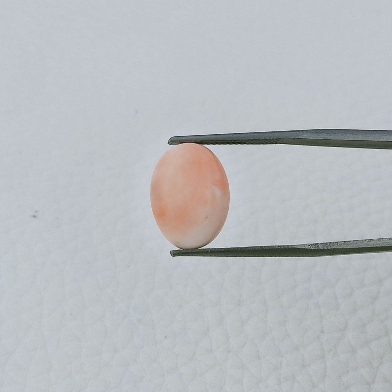 Corallo Rosa Naturale Forma Ovale Cabochon Fatto A Mano 15X11X5mm 6,70 Carati 1pz
