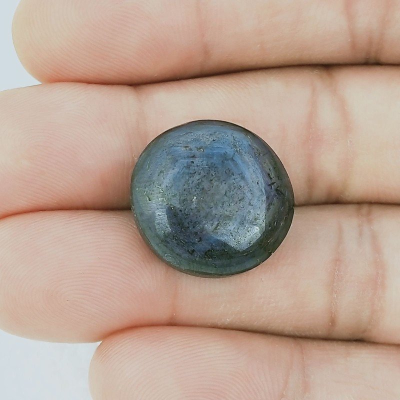 Cabochon di Rubino Stellato Naturale Tondo, 19x18x8 mm, 38,95 ct, Fatto a Mano