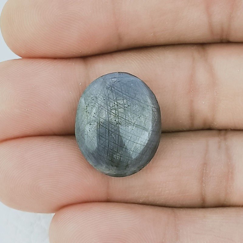 Cabochon di Rubino Stellato Naturale Ovale, 20x16x7 mm, 27,20 ct, Fatto a Mano