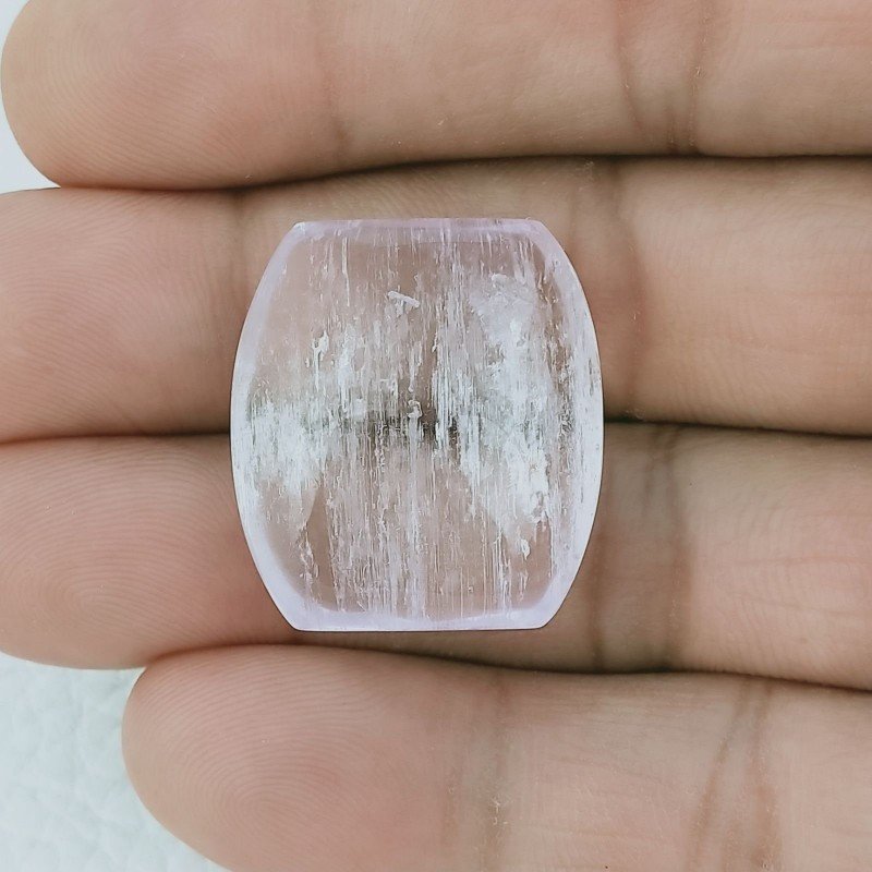 Kunzite Naturale Forma Rettangolo Cabochon Fatto A Mano 24X22X10mm 60,90 Carati 1pz