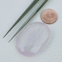 Kunzite Naturale Forma Ovale Cabochon Fatto A Mano 35X26X9mm 74,60 Carati 1pz