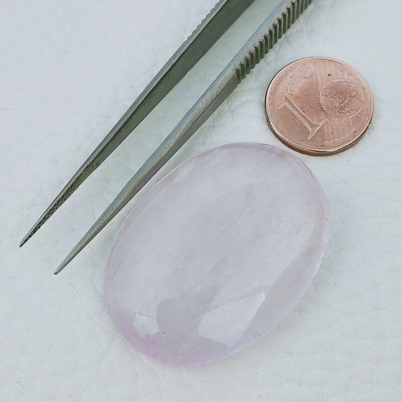 Kunzite Naturale Forma Ovale Cabochon Fatto A Mano 35X26X9mm 74,60 Carati 1pz