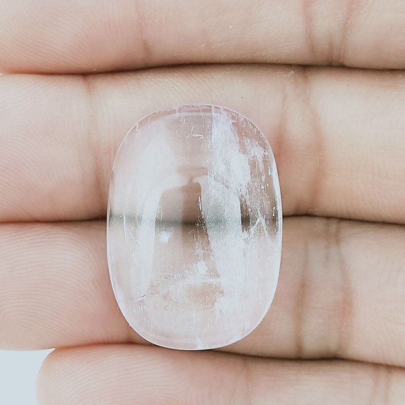 Kunzite Naturale Forma Ovale Cabochon Fatto A Mano 30X22X7mm 37,30 Carati 1pz